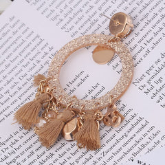 Gem Acrylic Tassel Rounded Hoops