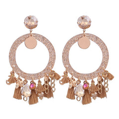 Gem Acrylic Tassel Rounded Hoops