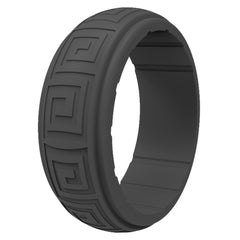 Men's 8mm Greek Groove Pattern Silicone Ring