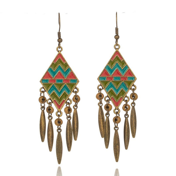 Vintage Charm Bohemia Long Tassel Earrings