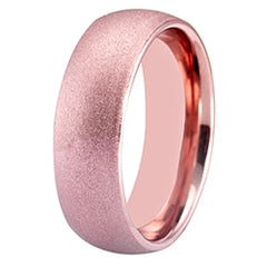 Women's 8mm Brush Rose Gold Tungsten Carbide Ring