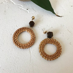 Summer Knit Wicker Hoop Earrings