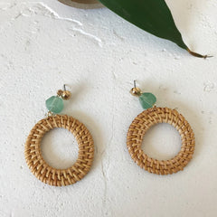 Summer Knit Wicker Hoop Earrings