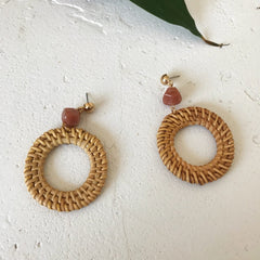 Summer Knit Wicker Hoop Earrings