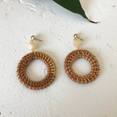 Summer Knit Wicker Hoop Earrings