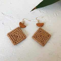 Summer Knit Wicker Hoop Earrings