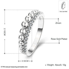 Women's Rose Gold and Silver Plated Channel Set CZ Ring