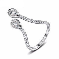 Women's Adjustable Water Drop CZ Ring