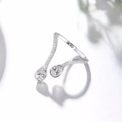 Women's Adjustable Water Drop CZ Ring