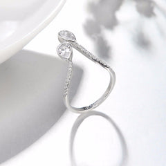 Women's Adjustable Water Drop CZ Ring