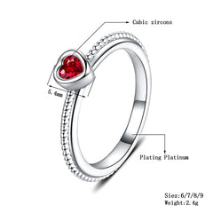 Women's Austrian Crystal Heart Ring