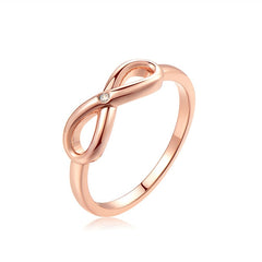 Women's Rose Gold Plated Bow Single CZ Ring