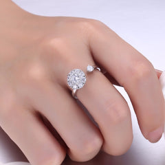 Women's Silver Plated Open Band CZ Ring