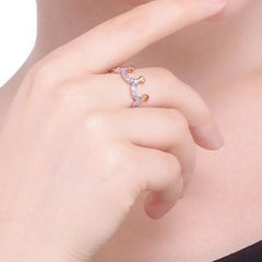 Women's Crown Gold and Silver Plated CZ Ring