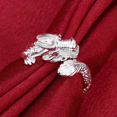 Women's Dragon Silver Plated Adjustable Ring