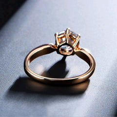 Women's Classic Rose Gold and Silver Plated CZ Ring