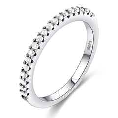 Women's Band Set CZ Silver Plated Ring