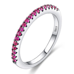 Women's Band Set CZ Silver Plated Ring