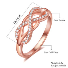 Women's Infinity Band Set Rose Gold Plated CZ Ring