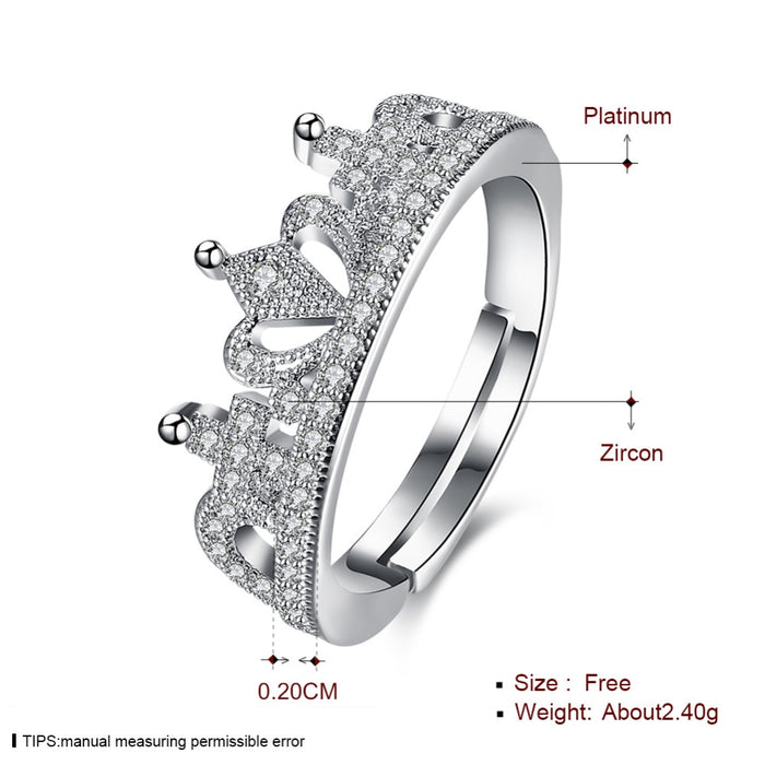 Women's Platinum Plated 'Crown Jewels' CZ Ring