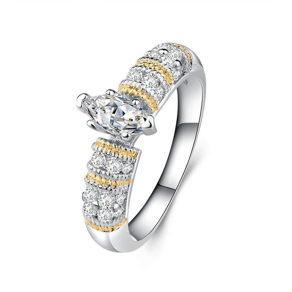 Women's Delicate Pave Set Platinum Plated CZ Ring