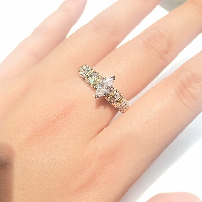 Women's Delicate Pave Set Platinum Plated CZ Ring