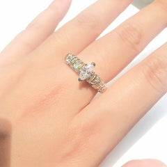 Women's Delicate Pave Set Platinum Plated CZ Ring