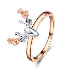 Women's Deer Rose Gold and Platinum Plated Ring