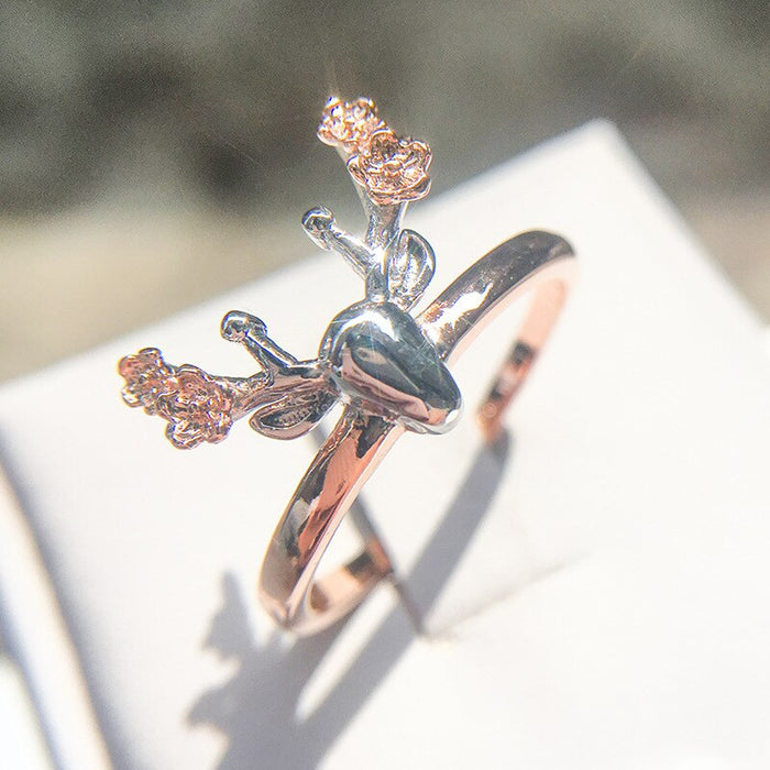 Women's Deer Rose Gold and Platinum Plated Ring