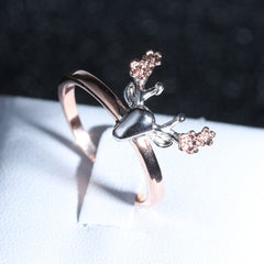 Women's Deer Rose Gold and Platinum Plated Ring