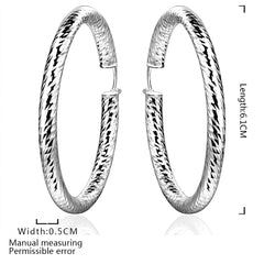 Women's Classic Silver Plated Hoop Earrings