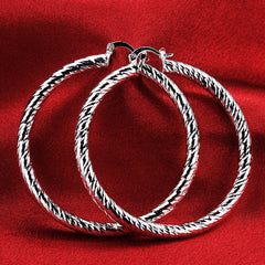 Women's Classic Silver Plated Hoop Earrings