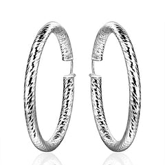 Women's Classic Silver Plated Hoop Earrings