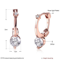 Women's Bijoux Rose Gold Drop CZ Earrings