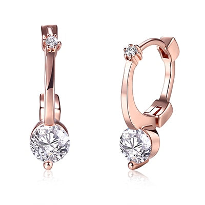 Women's Bijoux Rose Gold Drop CZ Earrings