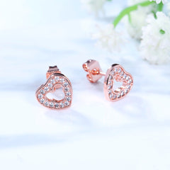 Mickey Mouse Rose Gold and CZ Stud Earrings