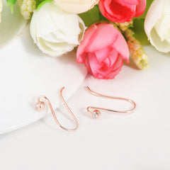 CZ Hook Rose Gold Earrings