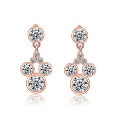 Mickey Mouse Ears Rose Gold And CZ Post Earrings