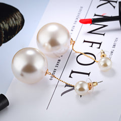 Simulated Pearl Drop Post Earrings