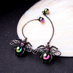 Retro Vintage Fly Simulated Pearl Drop Earrings