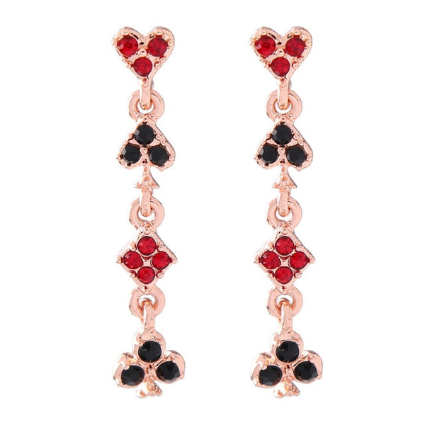 CZ Snowflake Rose Gold plated Drop Pearl Earrings