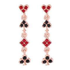 CZ Snowflake Rose Gold plated Drop Pearl Earrings