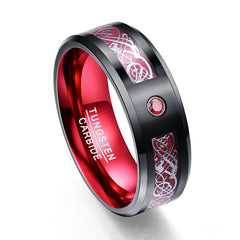 Men's Zirconia Tungsten Carbide 'Black Dragon' Ring