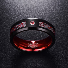 Men's Zirconia Tungsten Carbide 'Black Dragon' Ring