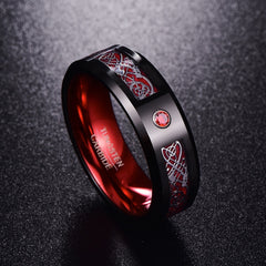 Men's Zirconia Tungsten Carbide 'Black Dragon' Ring