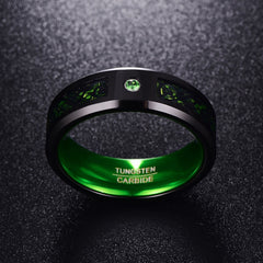 Men's Zirconia Tungsten Carbide 'Black Dragon' Ring