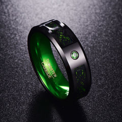 Men's Zirconia Tungsten Carbide 'Black Dragon' Ring