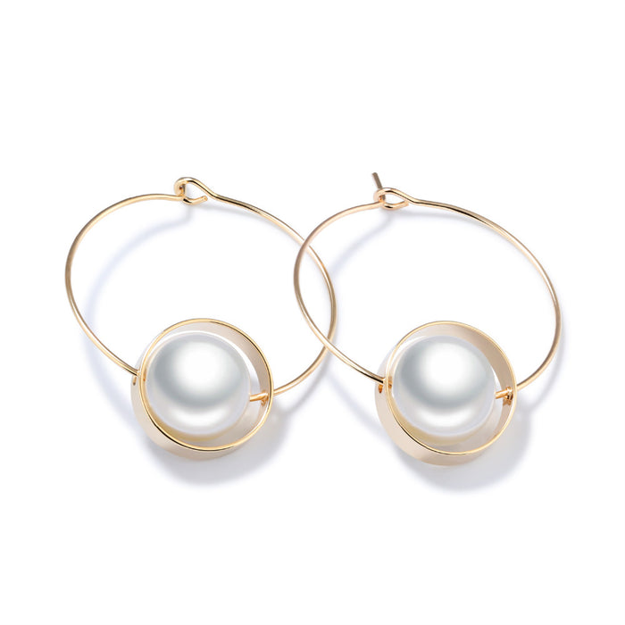 Women's Imitation Pearl Gold Plated Drop Earrings