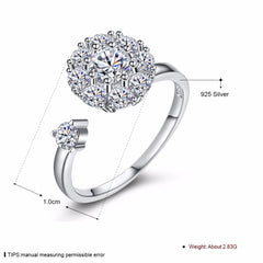 Women's Silver Plated Open Band CZ Ring