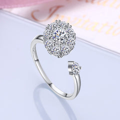 Women's Silver Plated Open Band CZ Ring